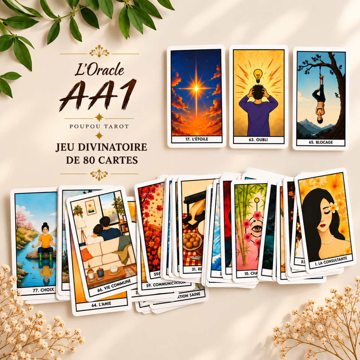 L'oracle AA1 - by Poupou Tarot : jeu divinatoire de 80 cartes