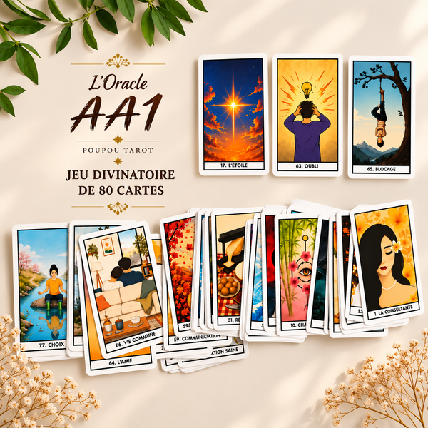 L'oracle AA1 - by Poupou Tarot : jeu divinatoire de 80 cartes