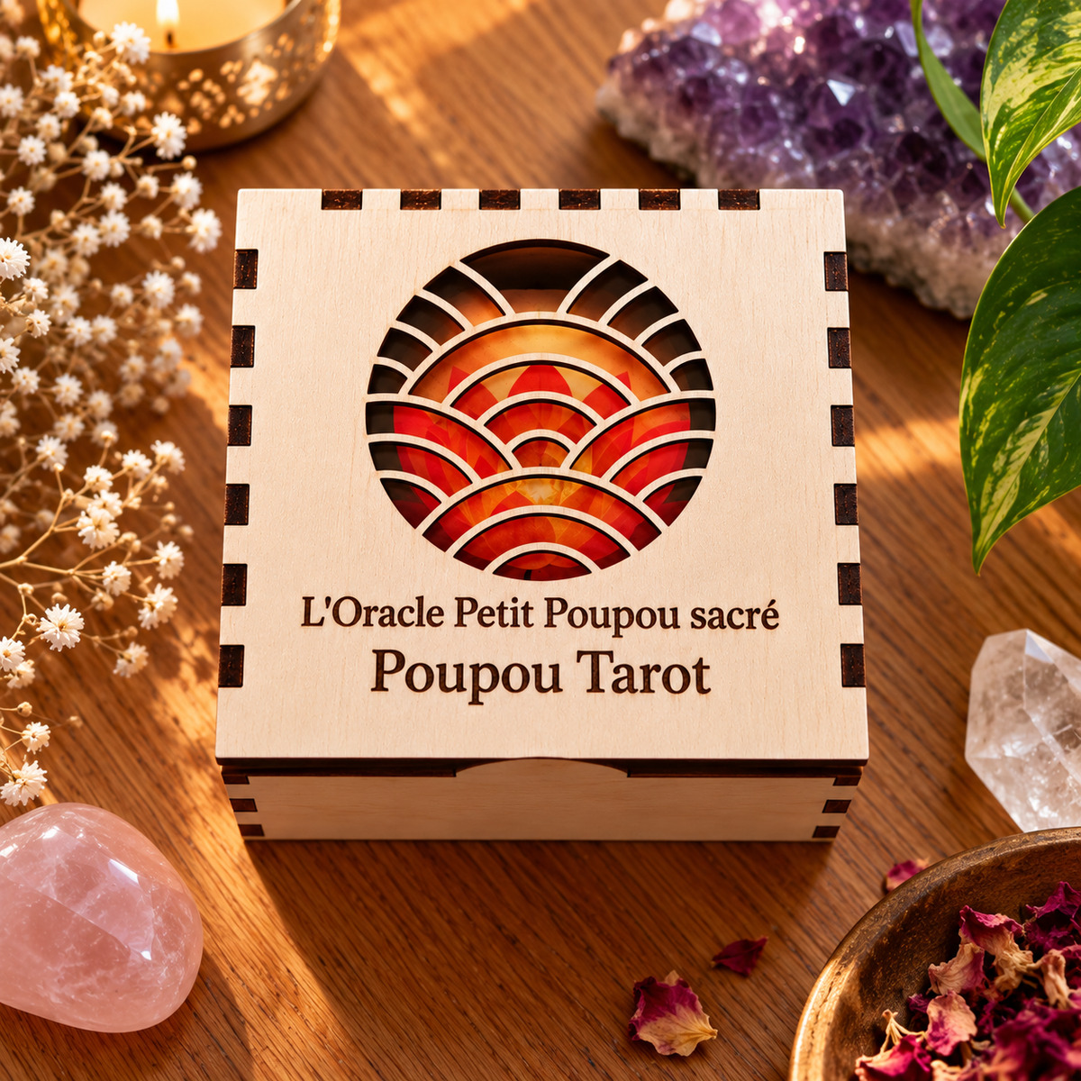 Petit Poupou Sacré – Jeu d’oracle divinatoire artisanal 60 cartes