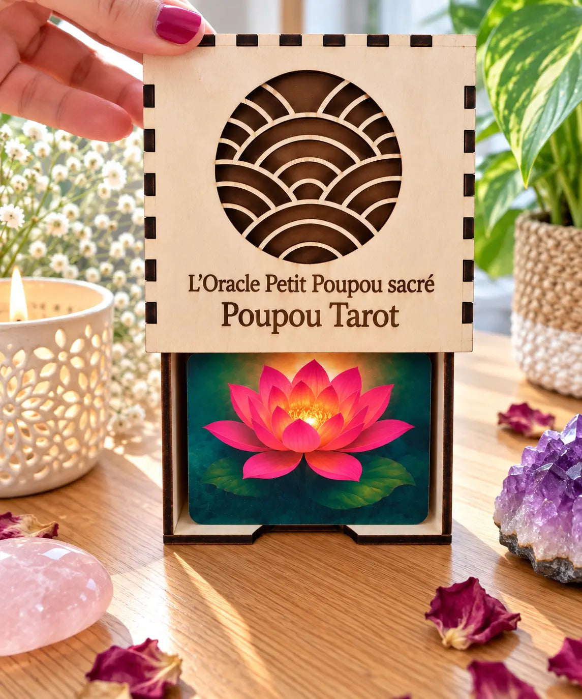 Petit Poupou Sacré – Jeu d’oracle divinatoire artisanal 60 cartes