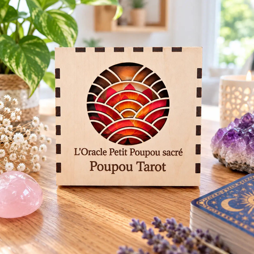 Petit Poupou Sacré – Jeu d’oracle divinatoire artisanal 60 cartes