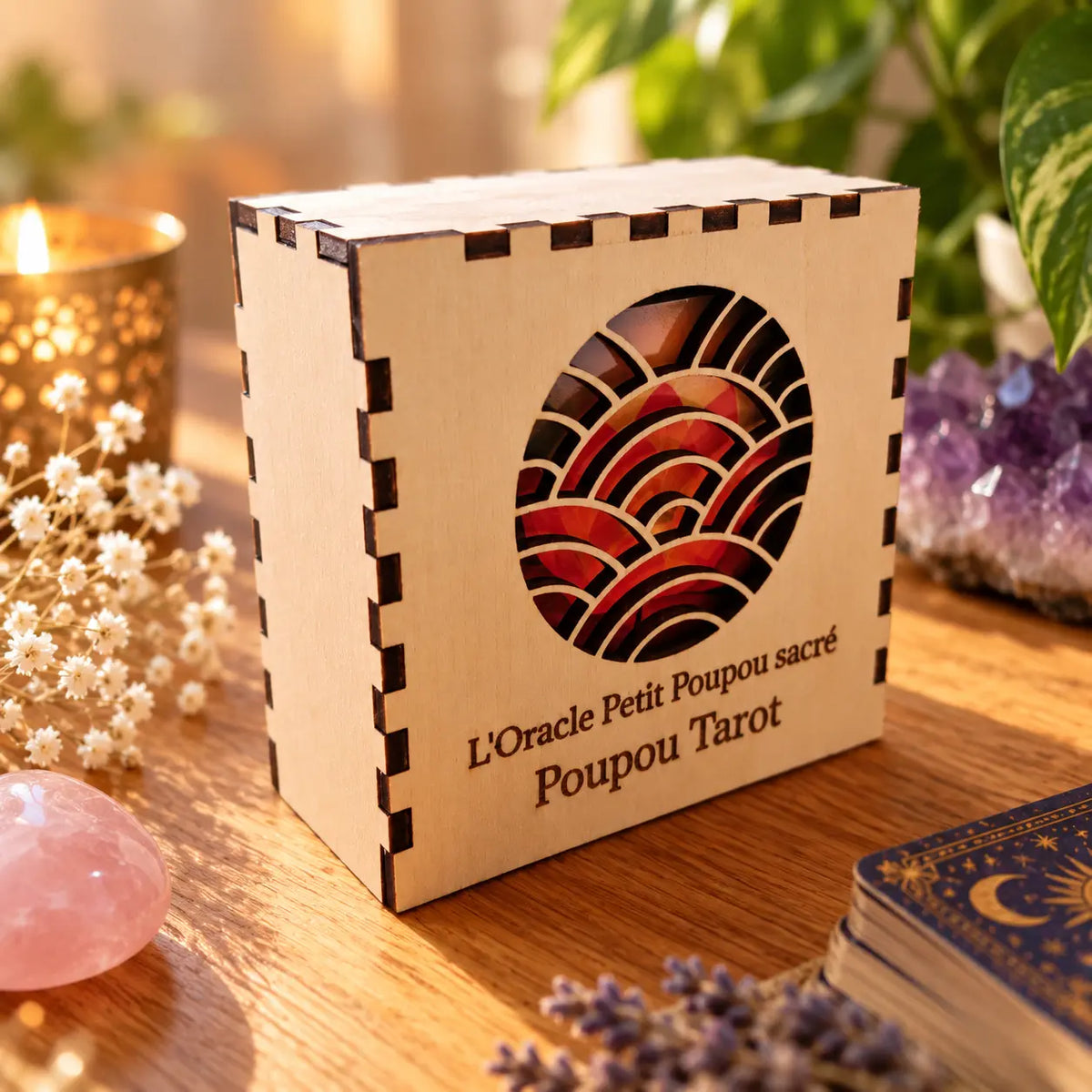 Petit Poupou Sacré – Jeu d’oracle divinatoire artisanal 60 cartes