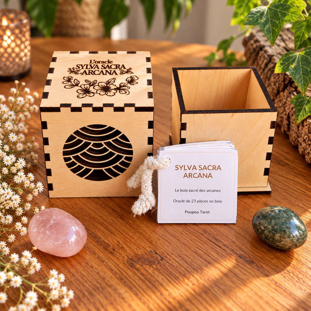 Oracle Sylva Sacra Arcana en bois de bouleau – 23 pièces