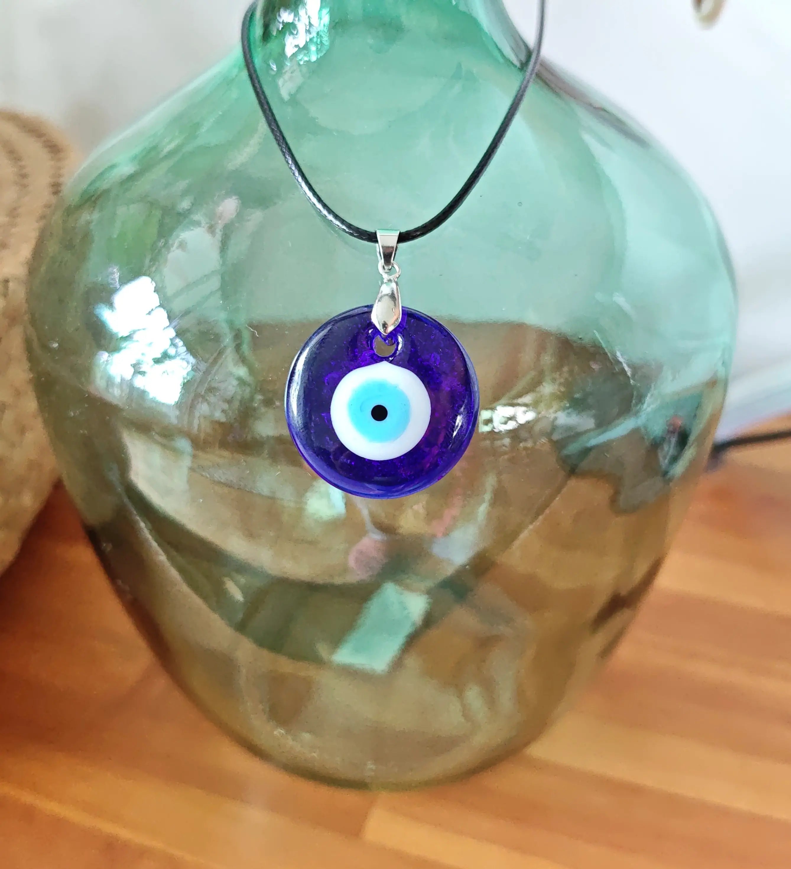 Collier œil bleu porte-bonheur – pendentif protection – bijou symbole œil grec