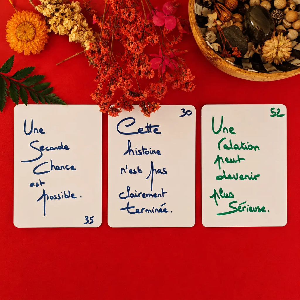 L’Oracle Les Vérités du Cœur - Jeu de  60 cartes divinatoire artisanales : Format 7 × 12 cm - Création faite main