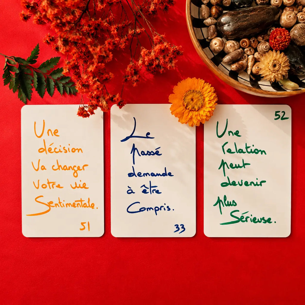 L’Oracle Les Vérités du Cœur - Jeu de  60 cartes divinatoire artisanales : Format 7 × 12 cm - Création faite main