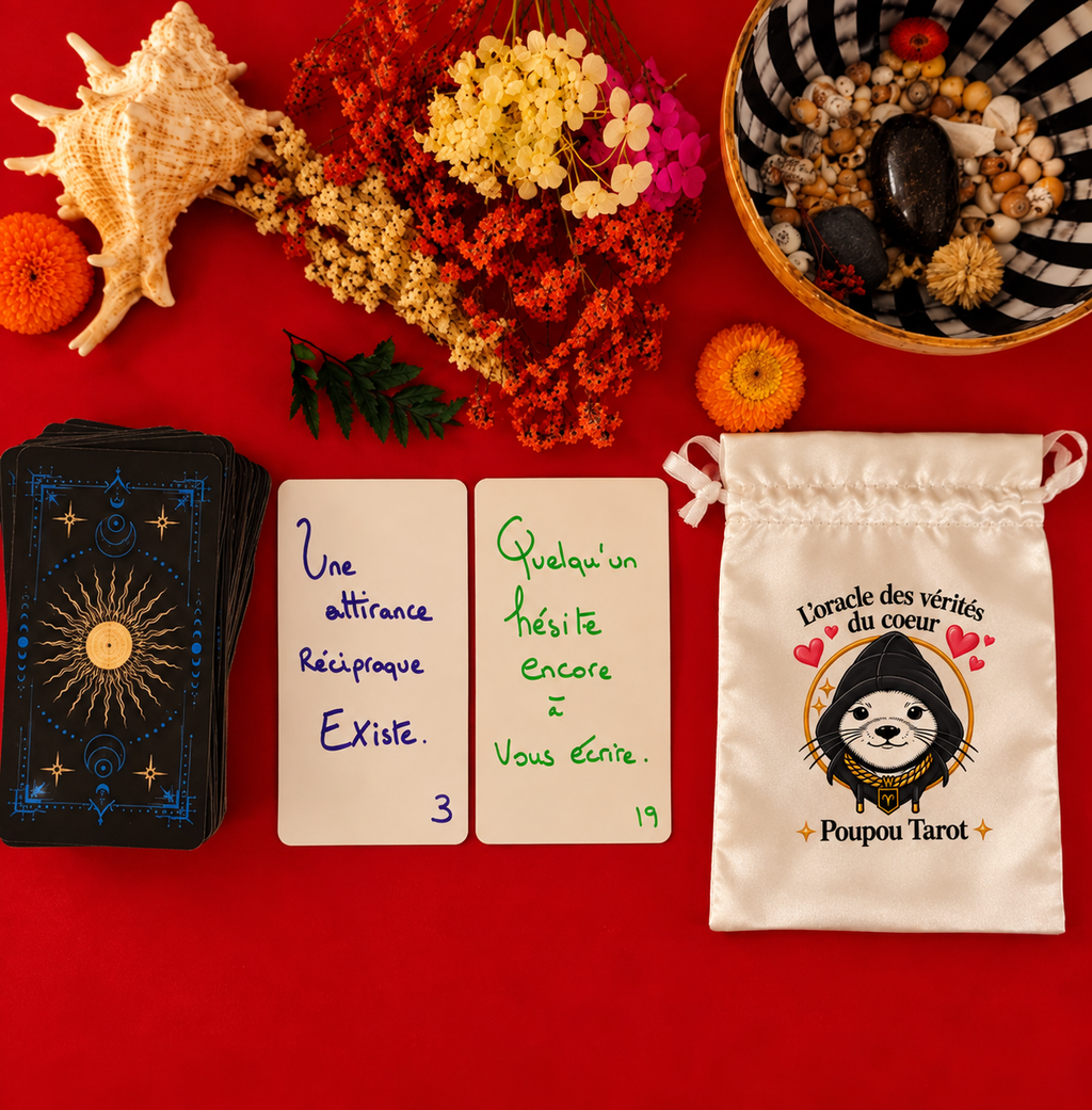 L’Oracle des Vérités du Cœur - Jeu Divinatoire de 65 Cartes, Artisanal, Fait Main et Manuscrit
