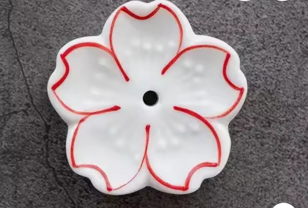Porte-encens fleur de cerisier en céramique – brûleur d’encens